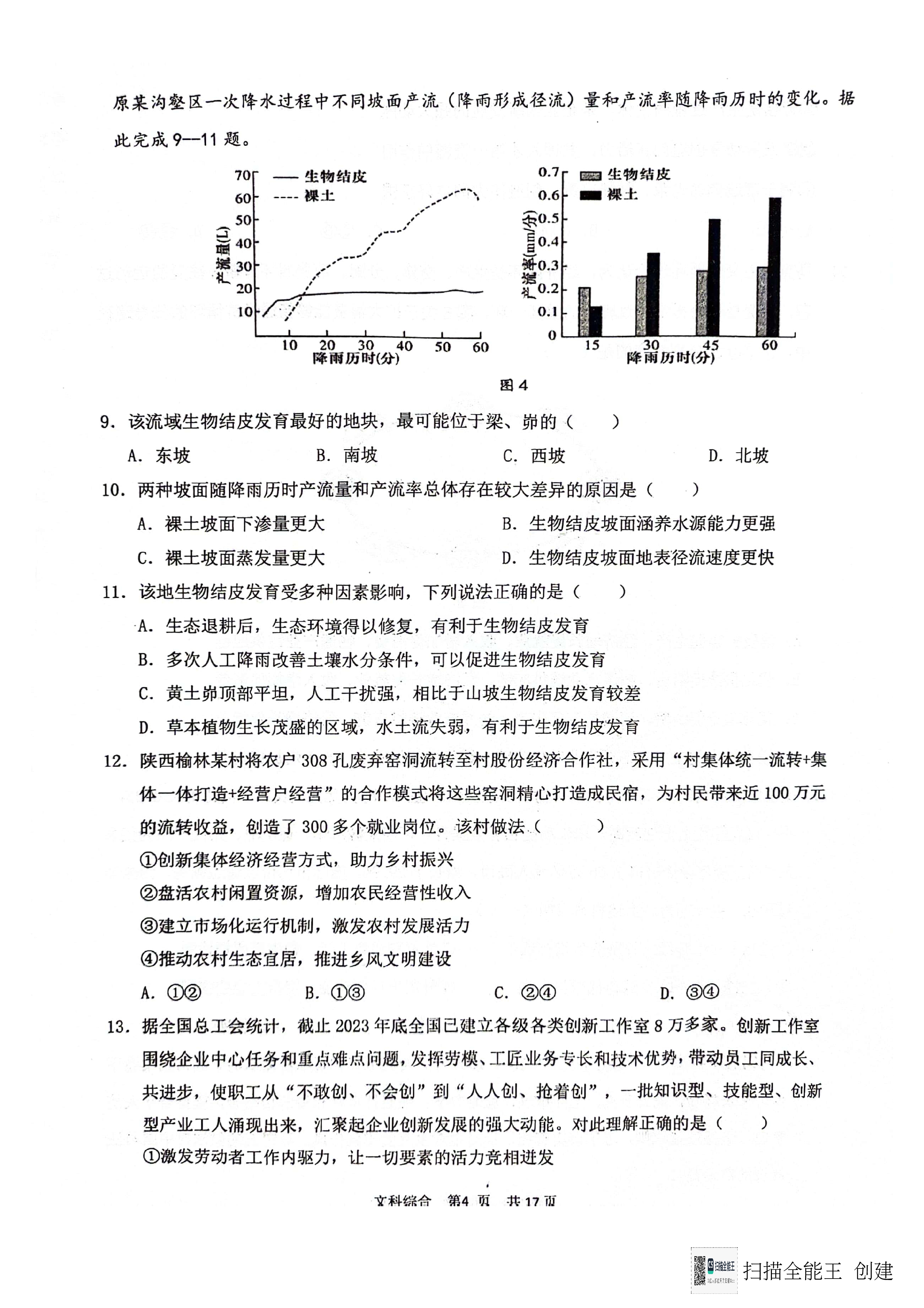 青桐鸣 2024届普通高等学校招生全国统一模拟招生考试 4月联考(高三)(4月)文科综合答案