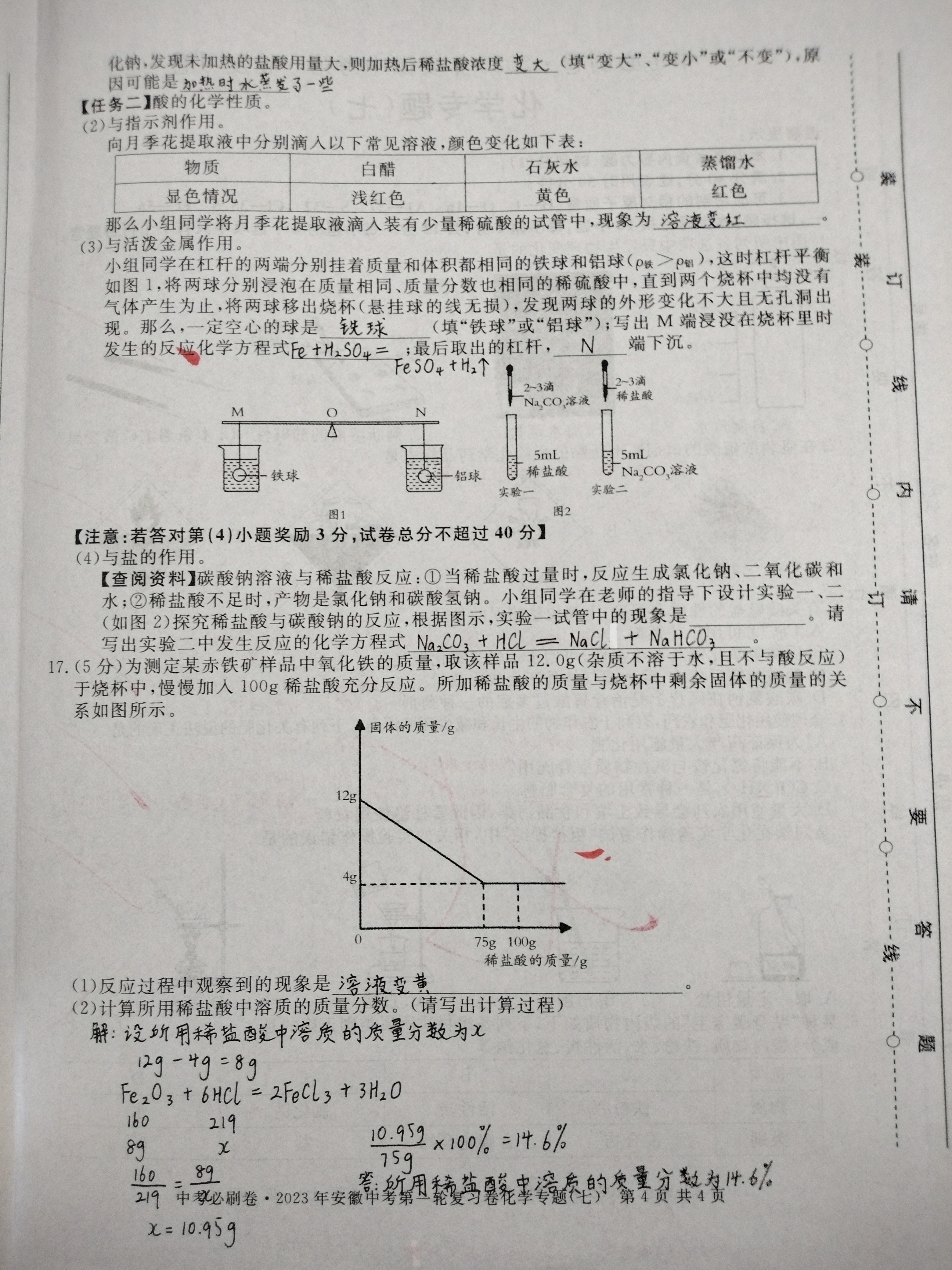2023年普通高等学校招生全国统一考试模拟试题化学一衡水金卷先享题分科综合试