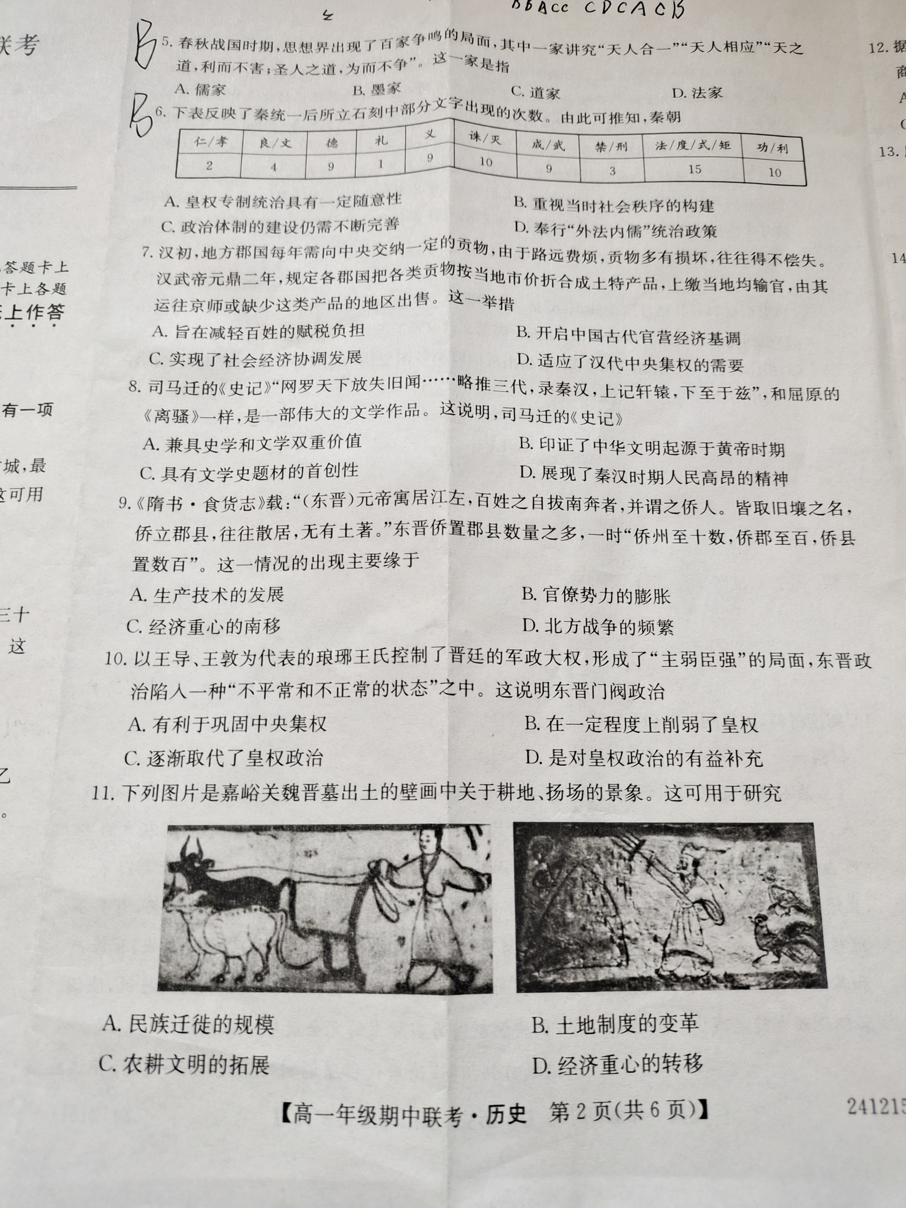2024届高三全国100所名校AB测试示范卷·历史[24·G3AB(新教材老高考)·历史-R-必考-HUB]二试题
