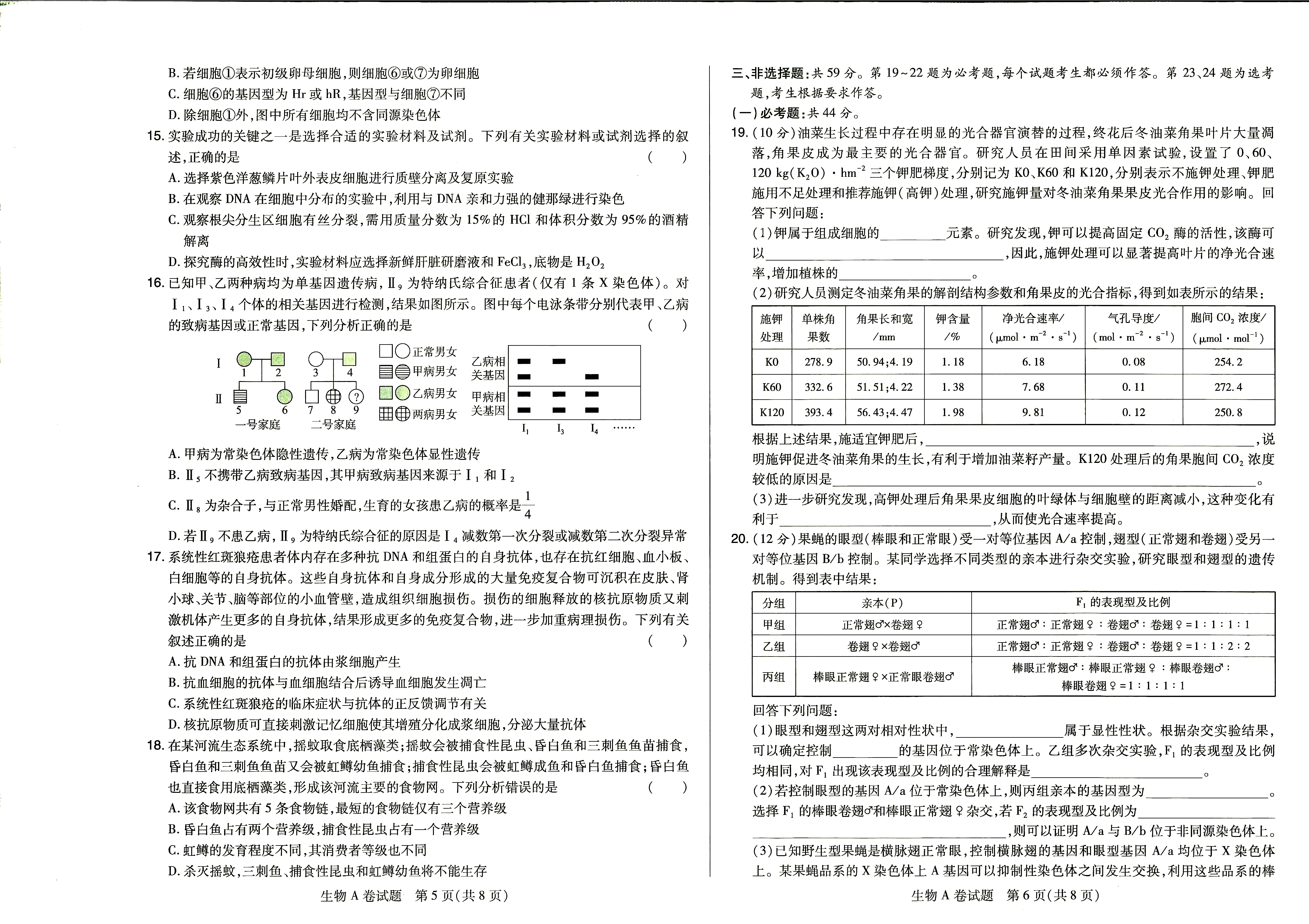 [百师联盟]2024届高三一轮复习联考(一)1 生物(广东卷)答案