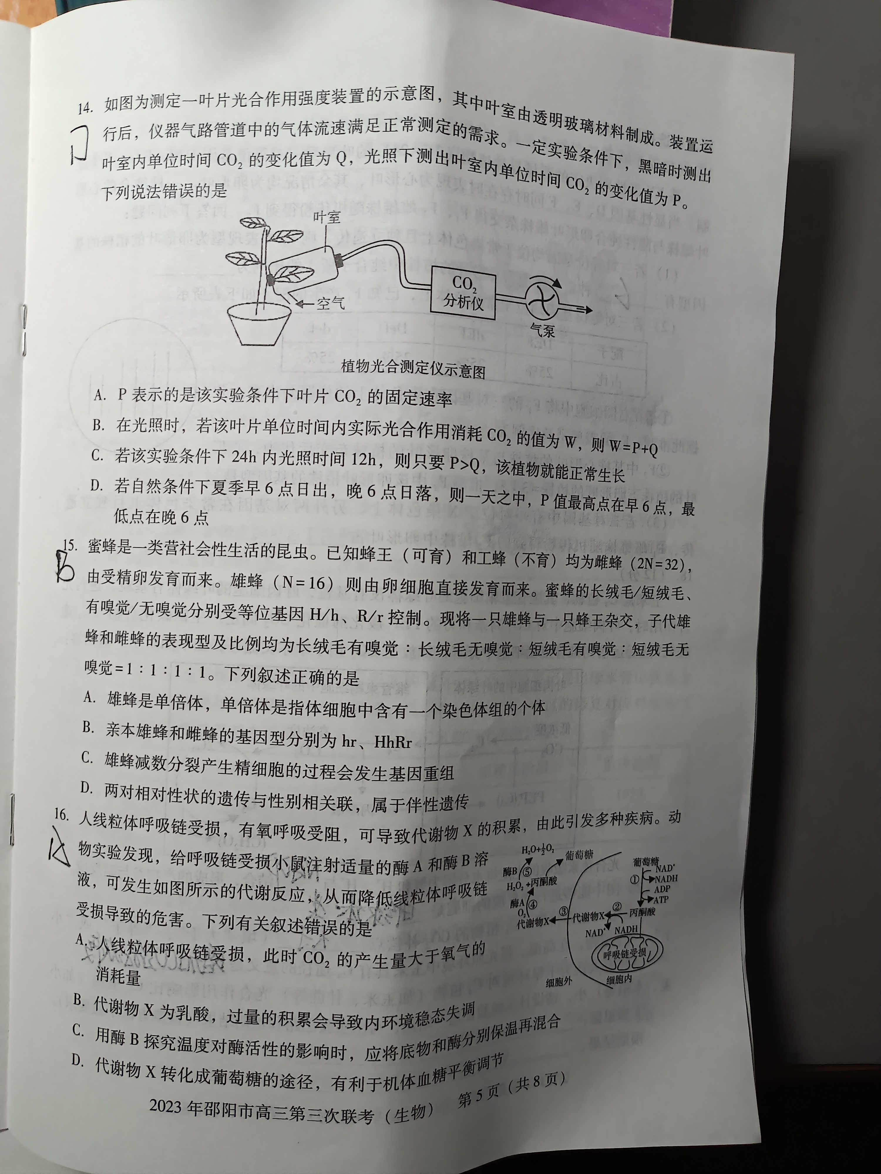 全国100所名校最新高考冲刺卷样卷一2023生物
