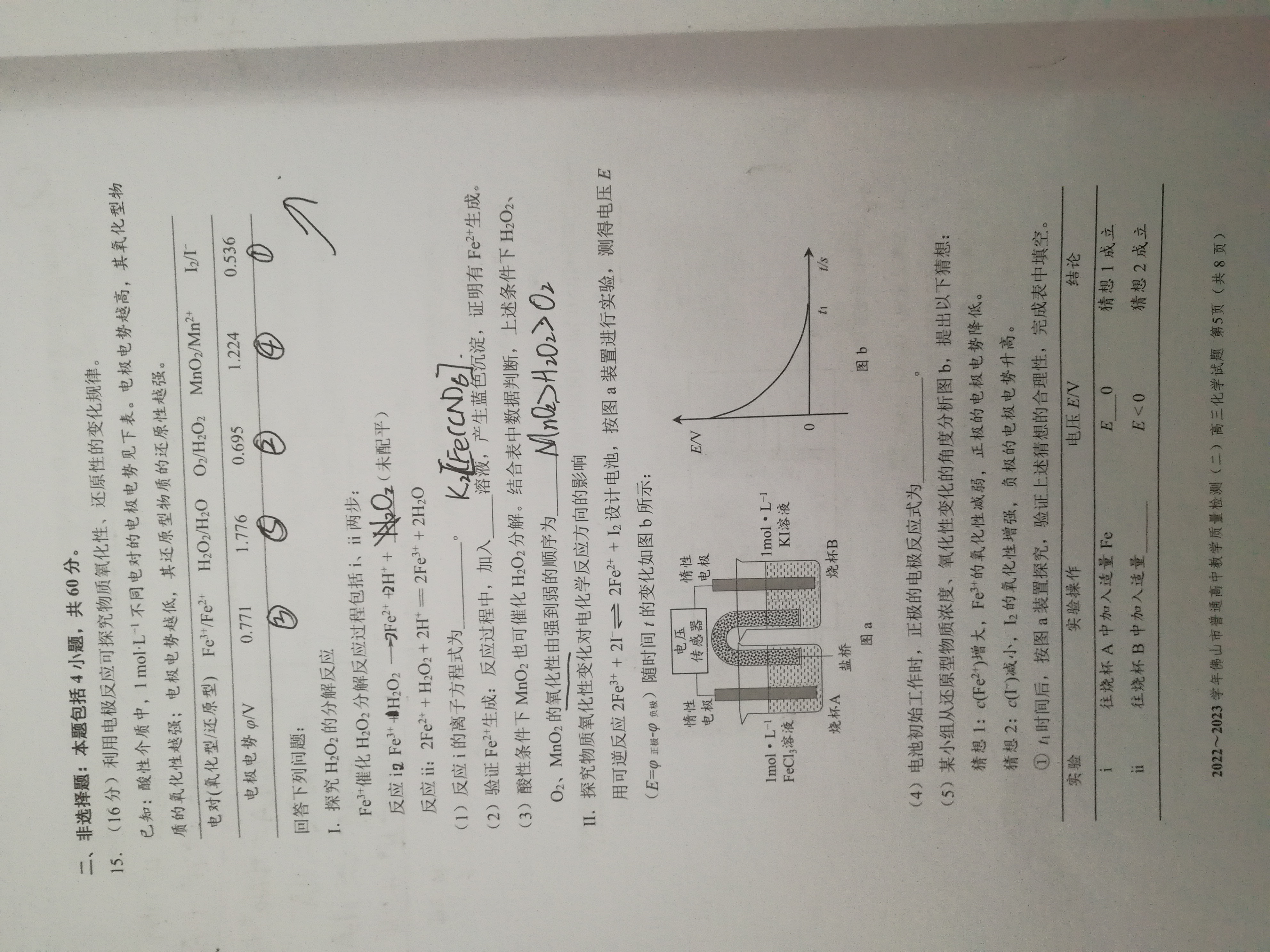 衡水金卷先享题2023-2024高三一轮复习单元检测卷(重庆专版)/化学(1-7)答案