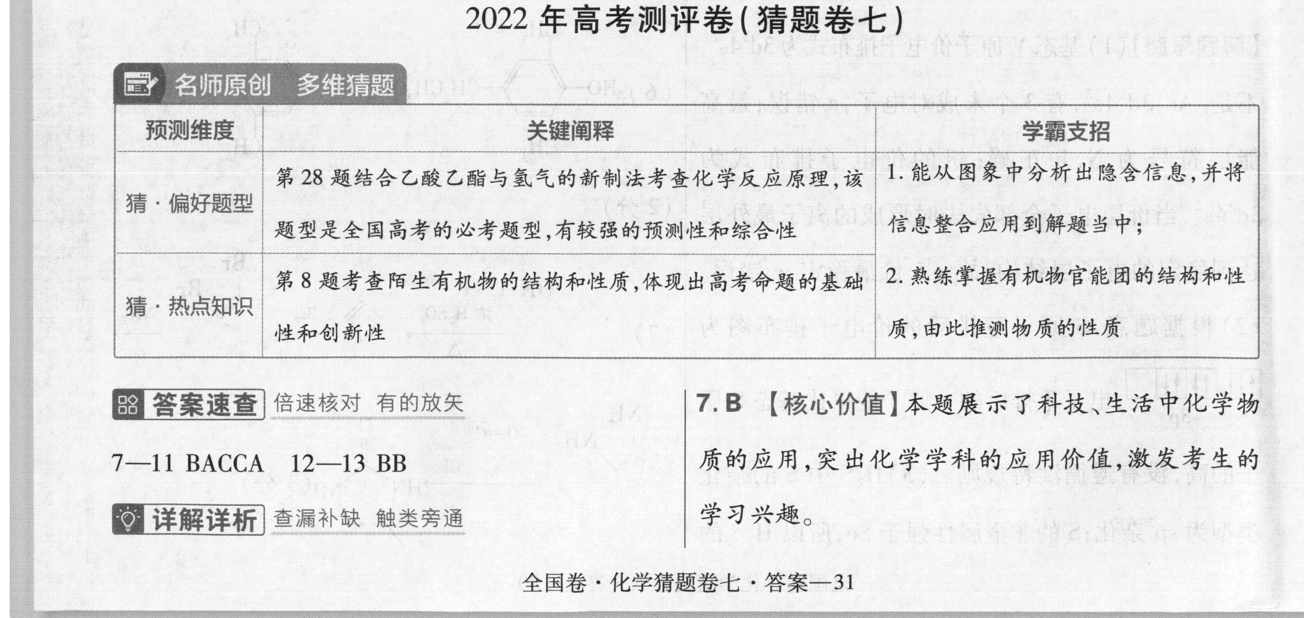 衡中同卷2024高三一轮复习周测卷(小题量) 全国版十四化学答案