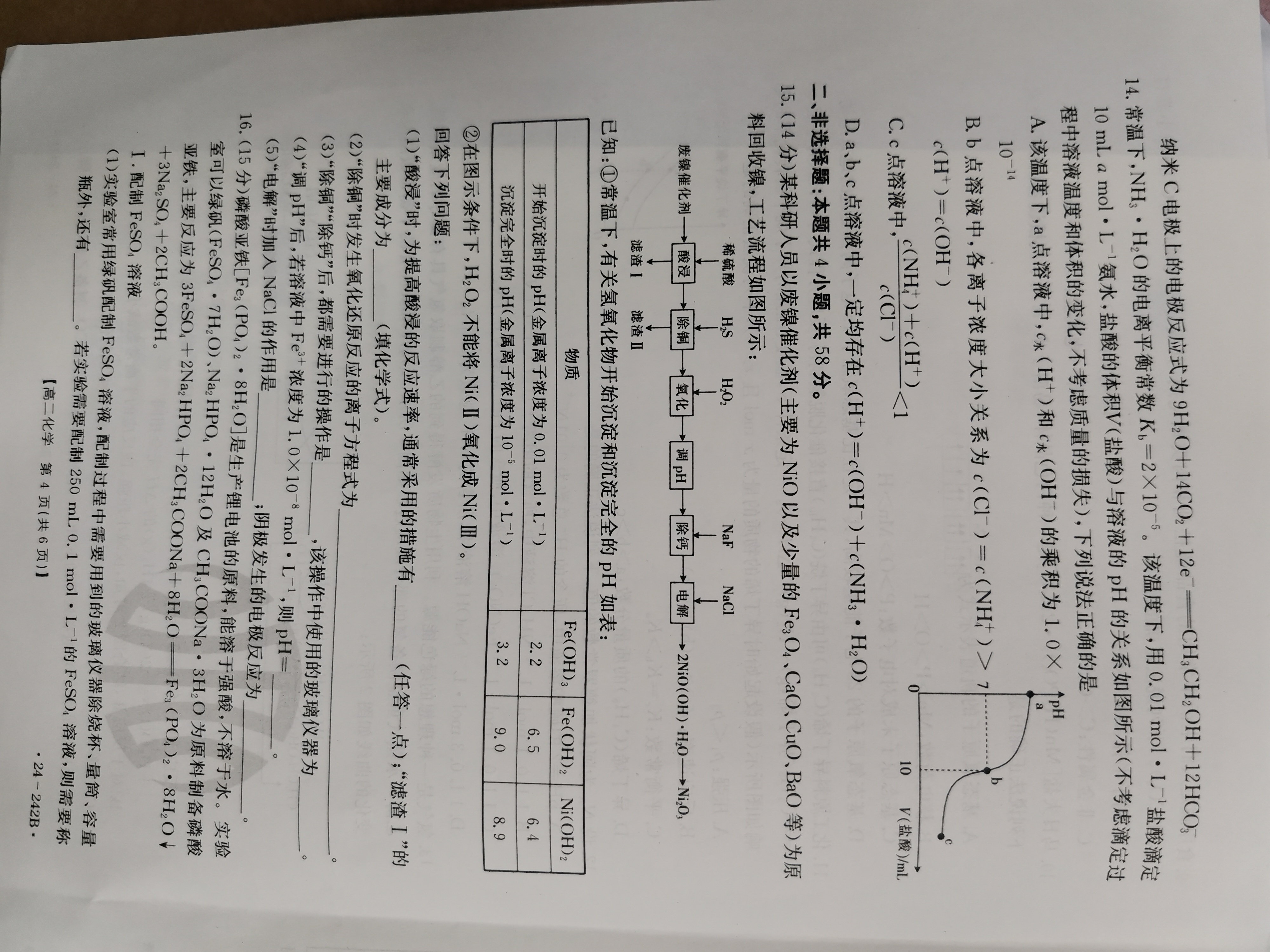 424届高三年级TOP二十名校调研考试七化学试卷答案