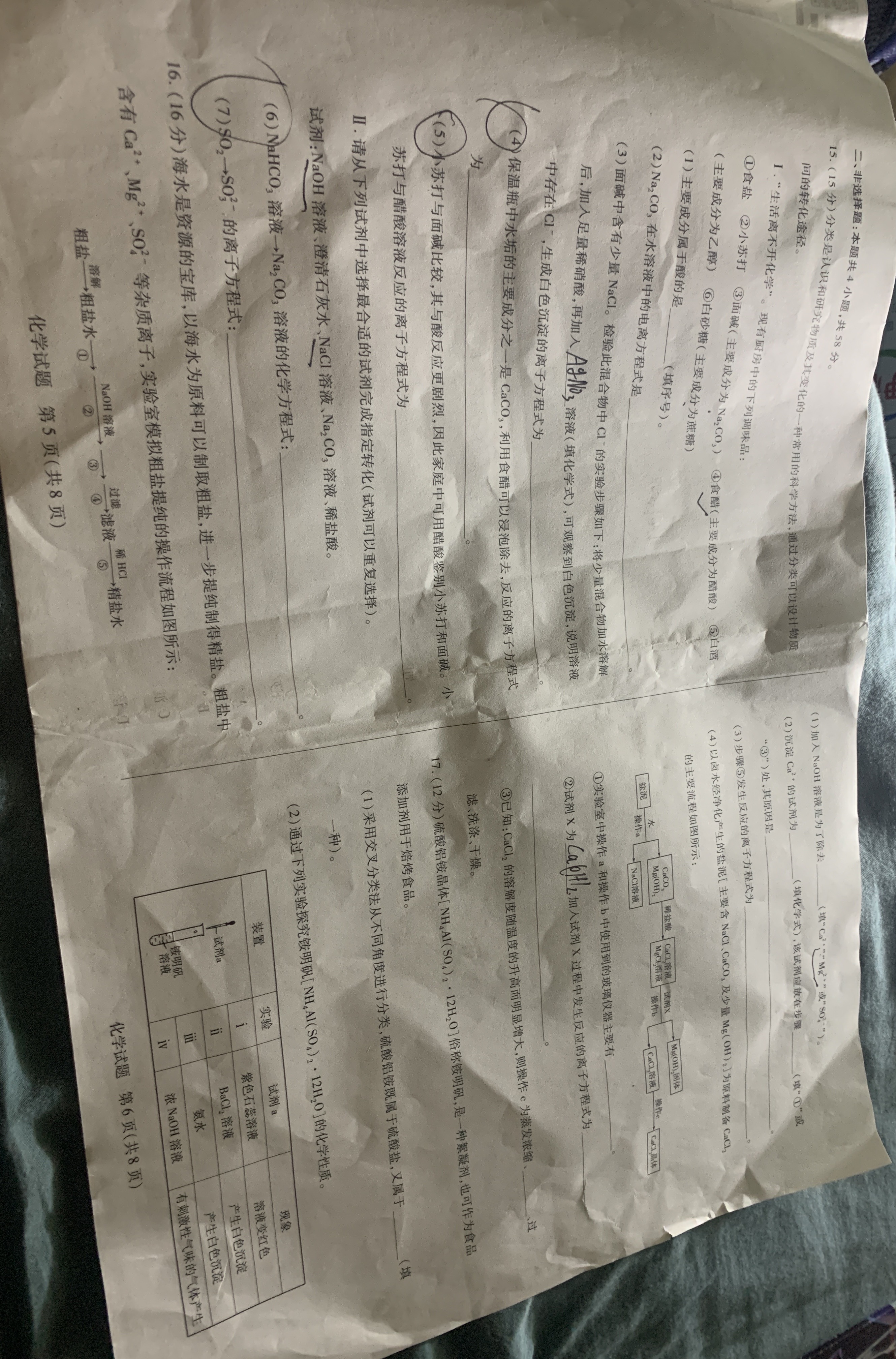 衡水金卷先享题2023-2024高三一轮复习单元检测卷(重庆专版)/化学(1-7)答案