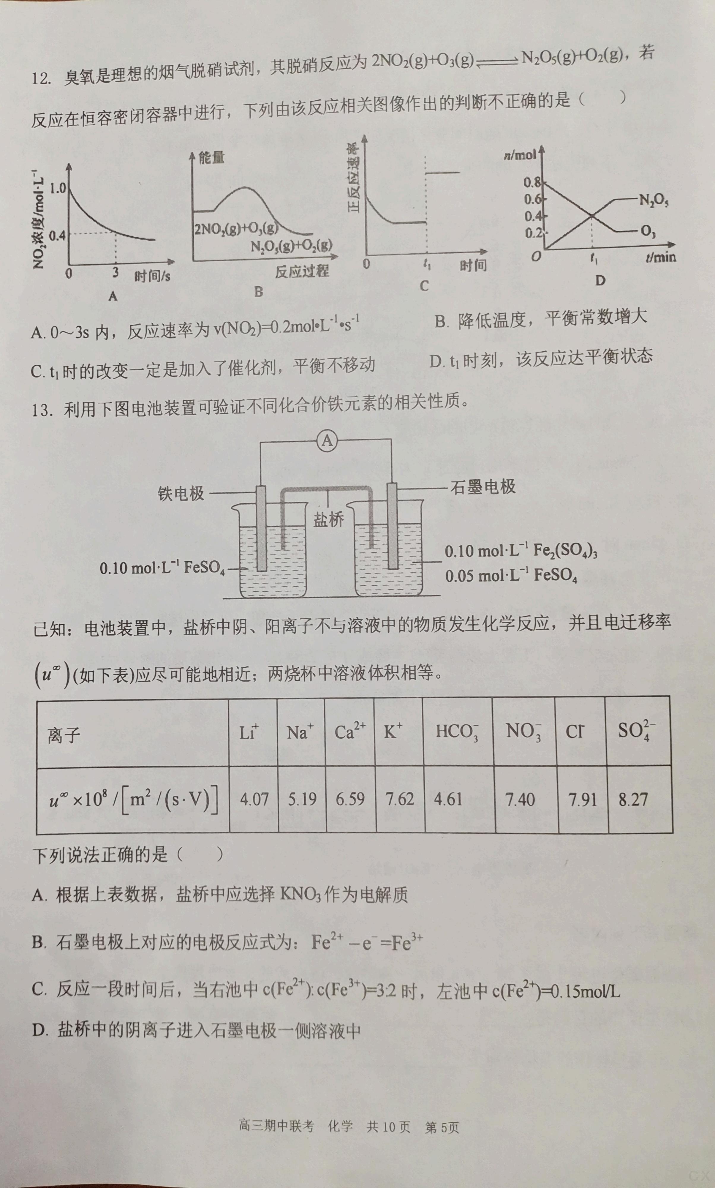 [神州智达]2025年普通高等学校招生全国统一考试(调研卷Ⅰ)化学答案