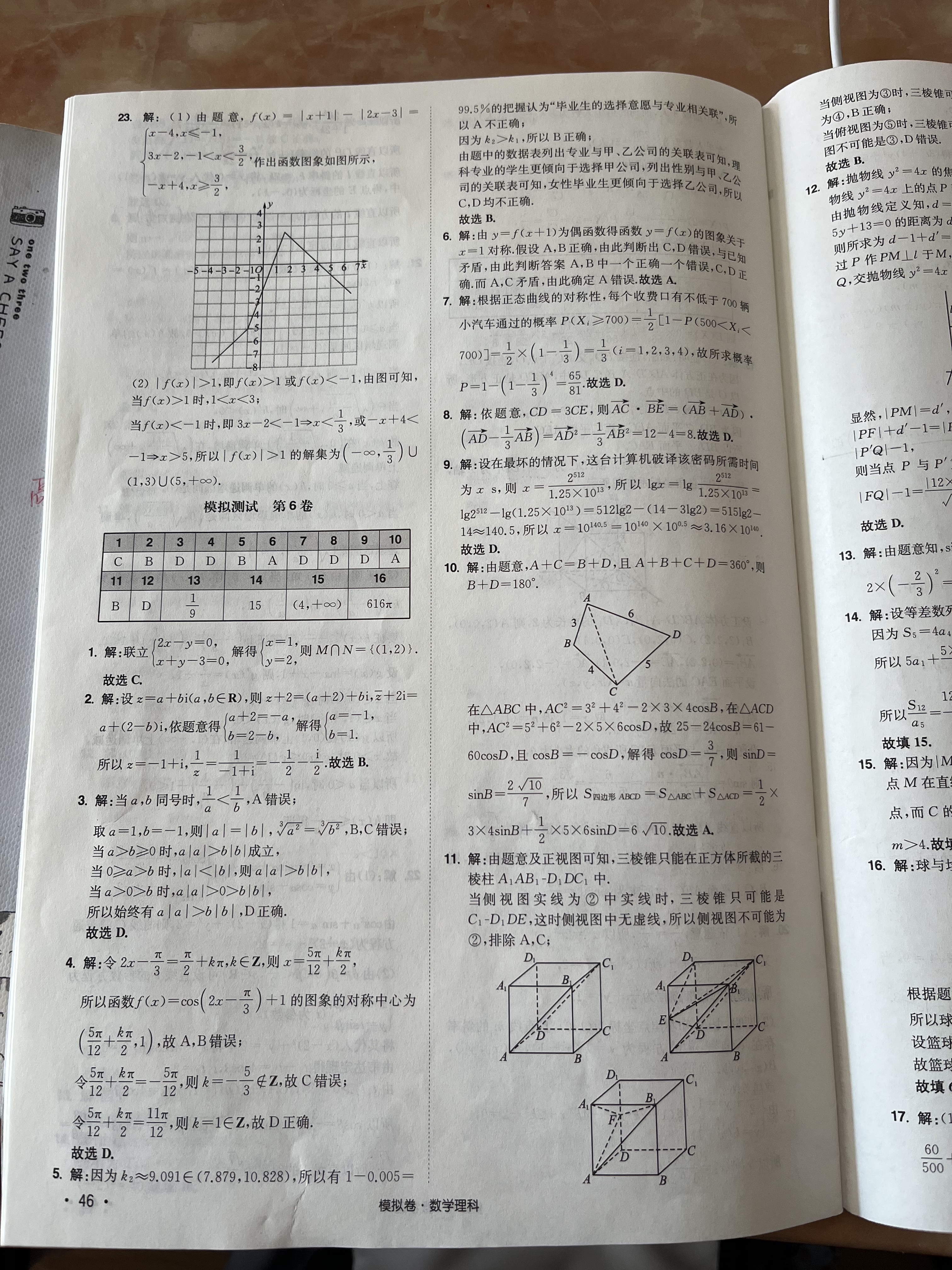 2024届衡水金卷先享题 分科综合卷 全国II卷B 理数(一)2答案