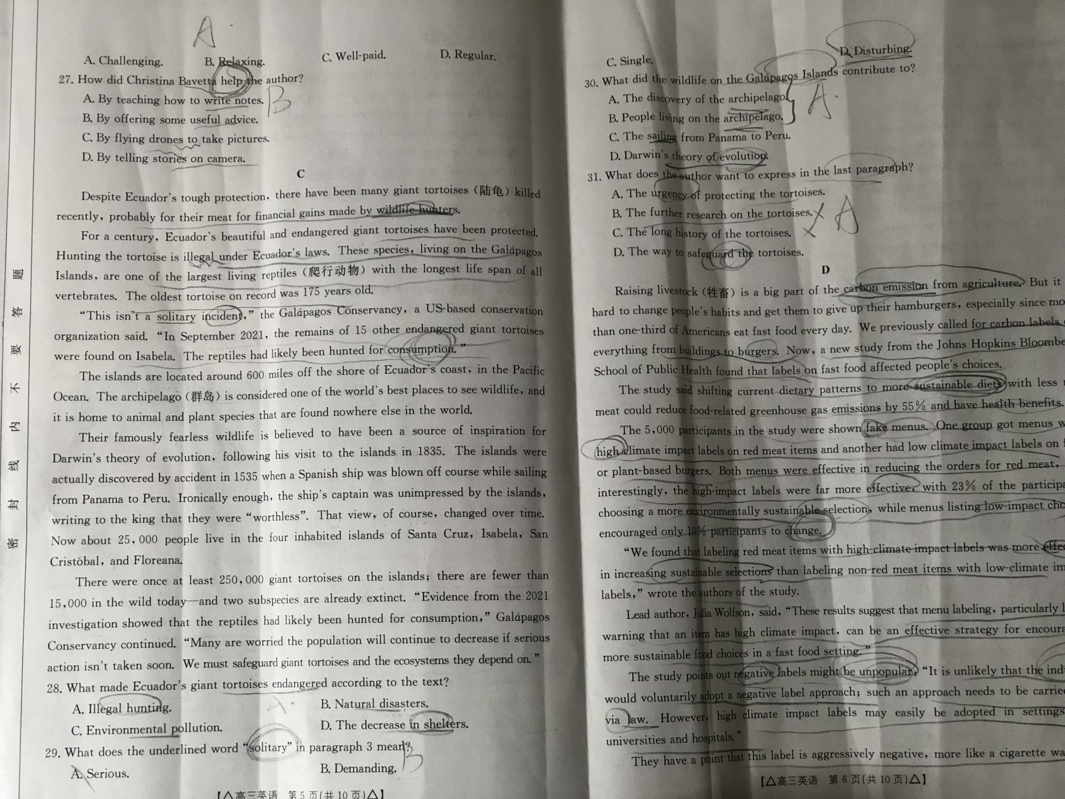 甘肃省2023-2024学年高一检测(24-180A)英语x