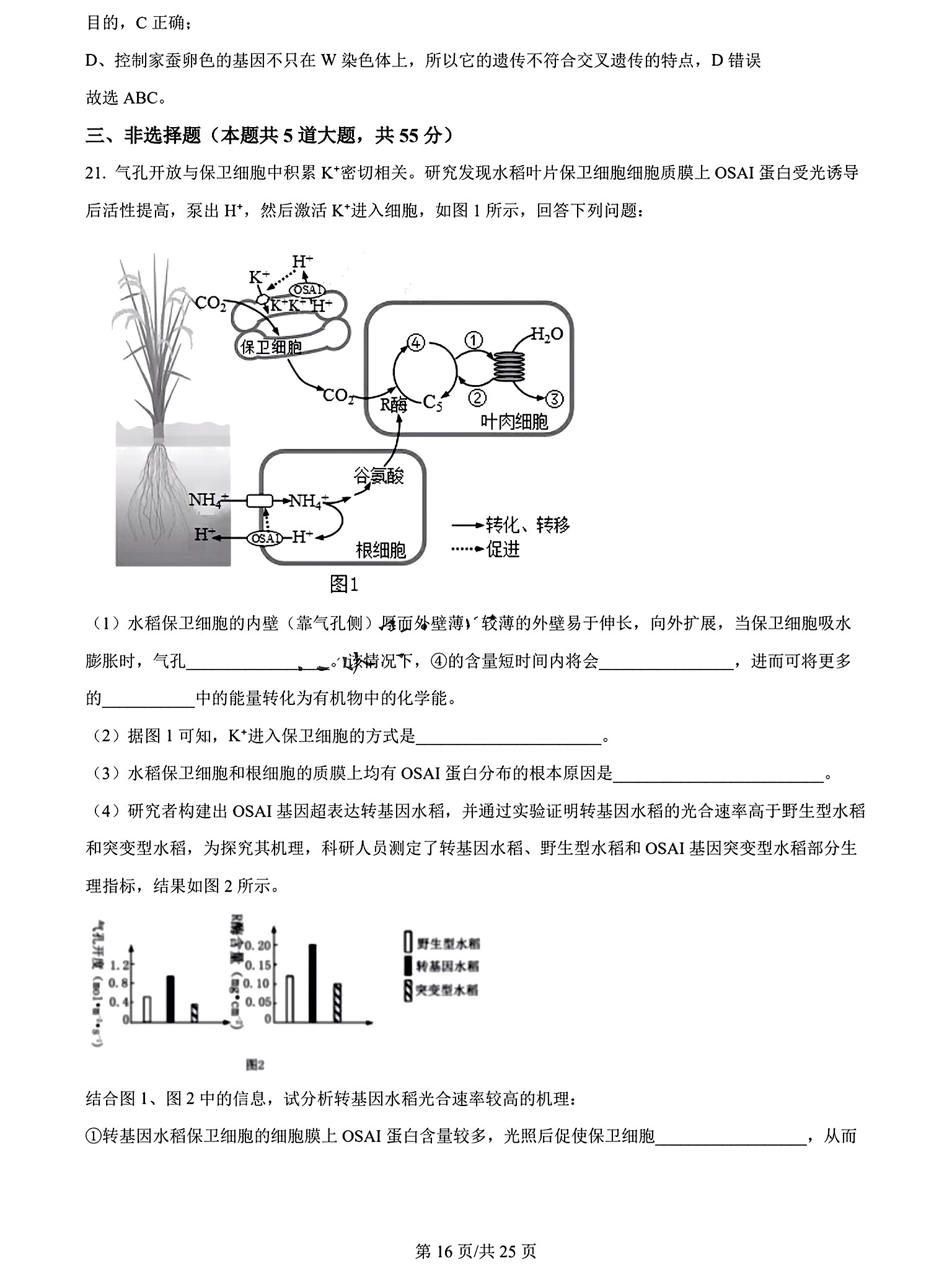 耀正文化 2024届名校名师测评卷(四)4生物答案