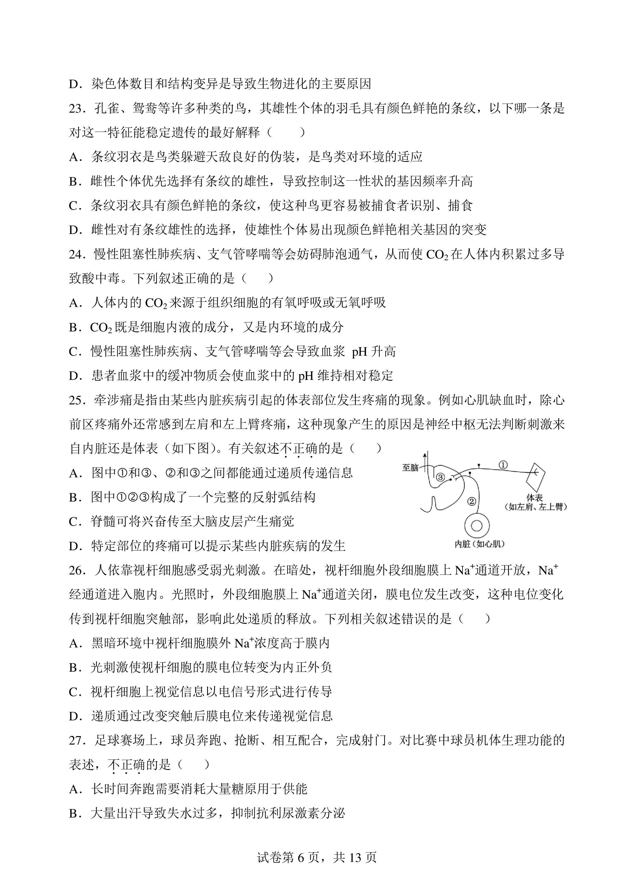哈蒙大联考·2024届高三(10)一轮复习大联考生物