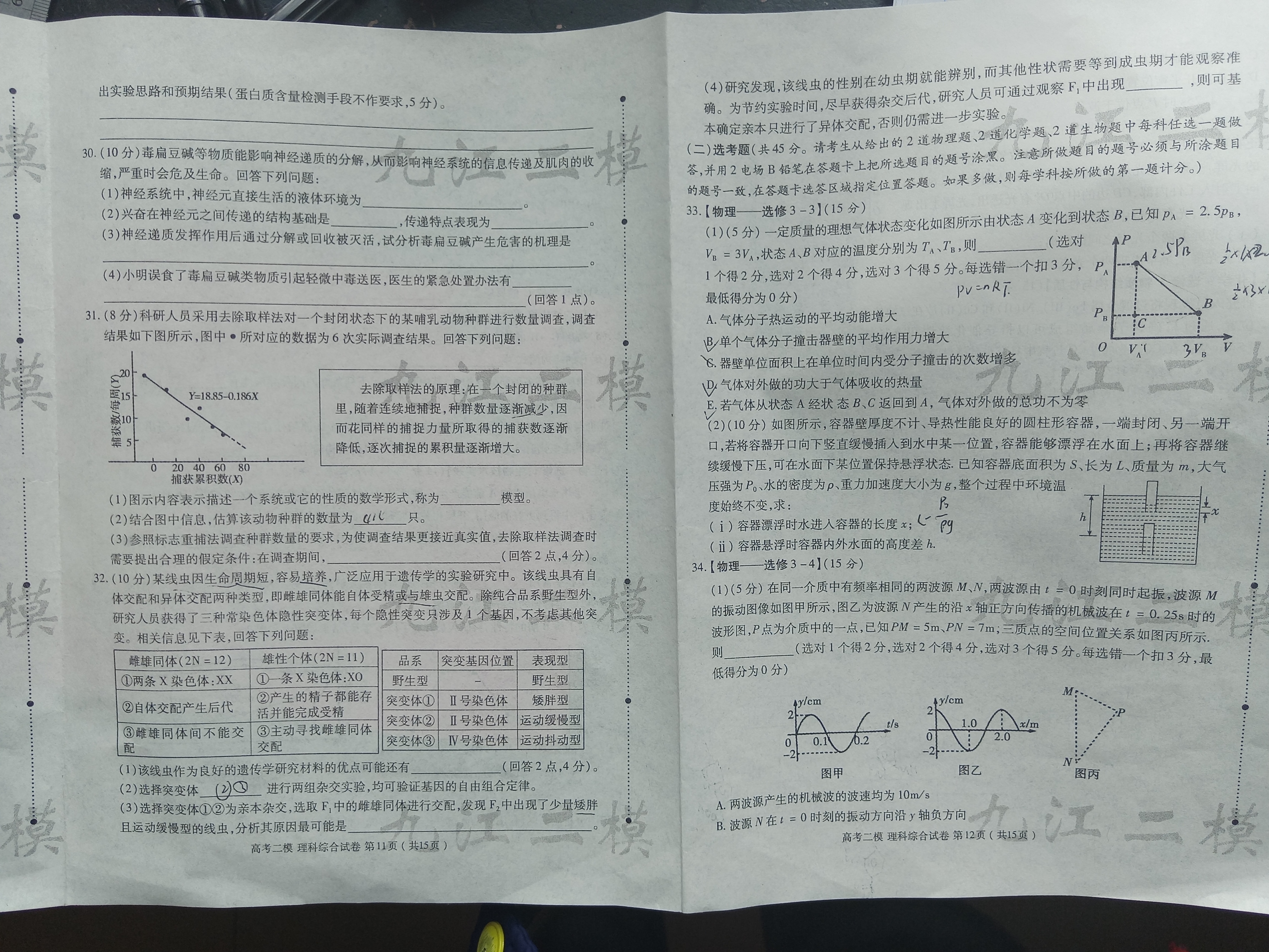 2024届衡水金卷先享题 [调研卷](二)2理综(JJ·A)试题