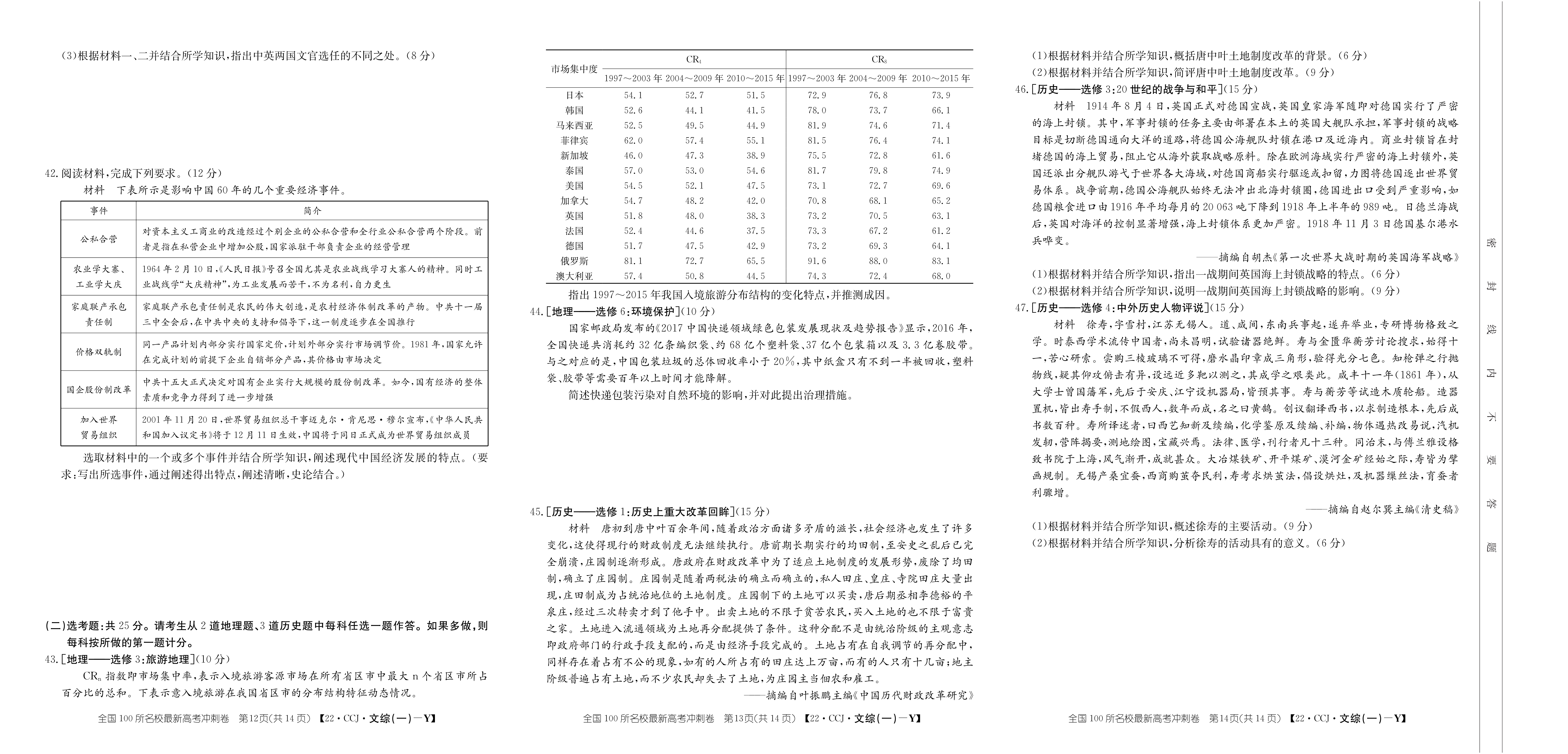 高三2024年全国高考·仿真模拟卷(五)5文科综合XN试题