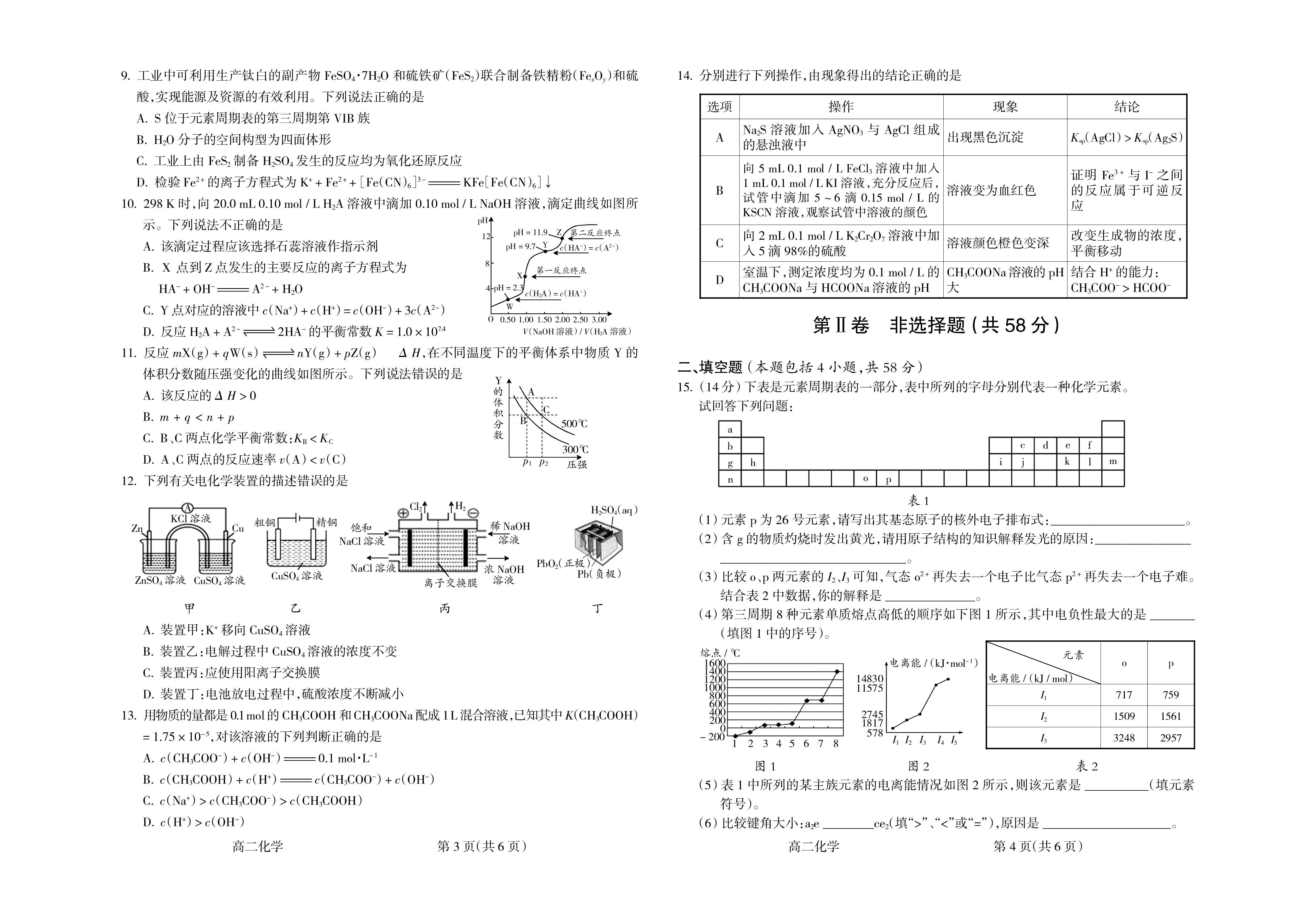 [青桐鸣]2024届普通高等学校招生全国统一考试 青桐鸣大联考(高三)(1月)化学试题