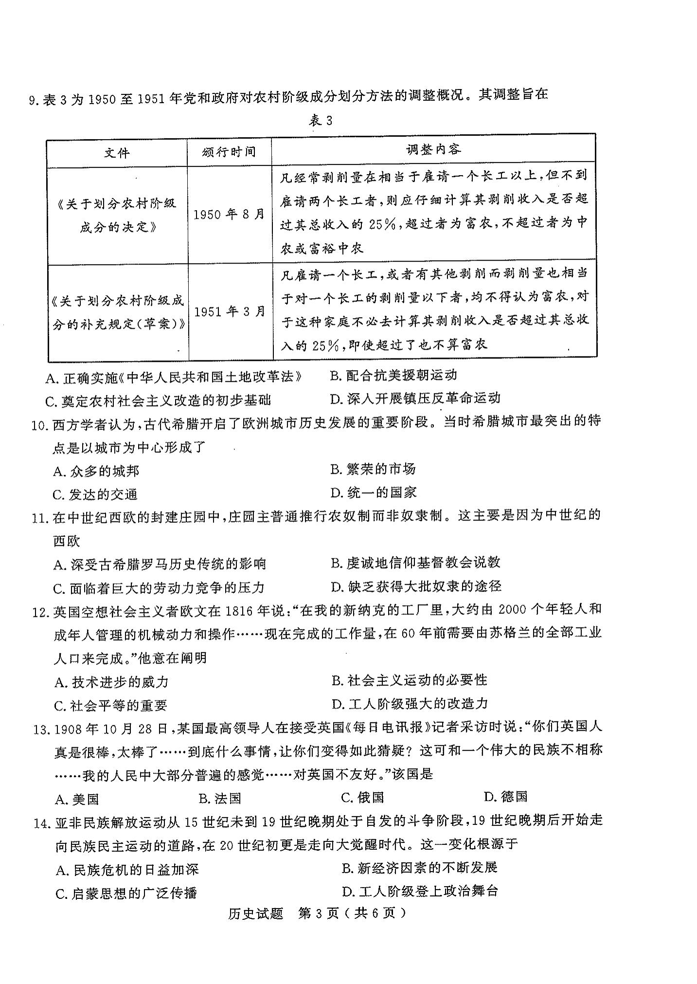 2024届高三全国100所名校AB测试示范卷·历史[24·G3AB(新教材老高考)·历史-R-必考-GX]三试题