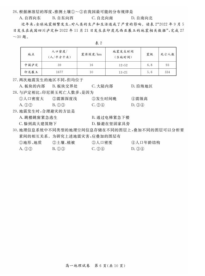 2023-2024衡水金卷先享题高三一轮复习单元检测卷地理重庆专版13试题