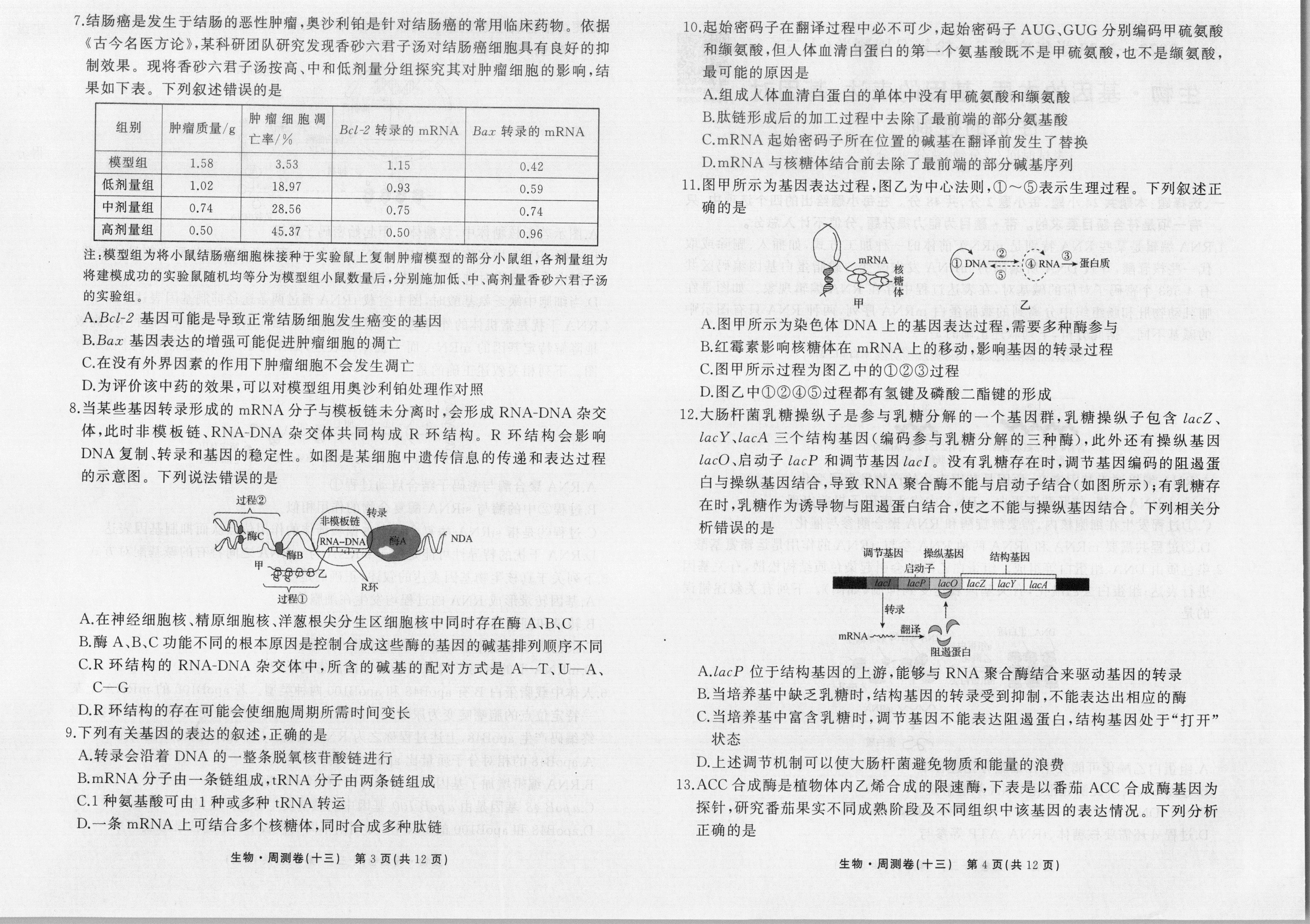 2024届全国100所名校单元测试示范卷·生物[24·G3DY(新高考)·生物-R-必考-QG]八试题
