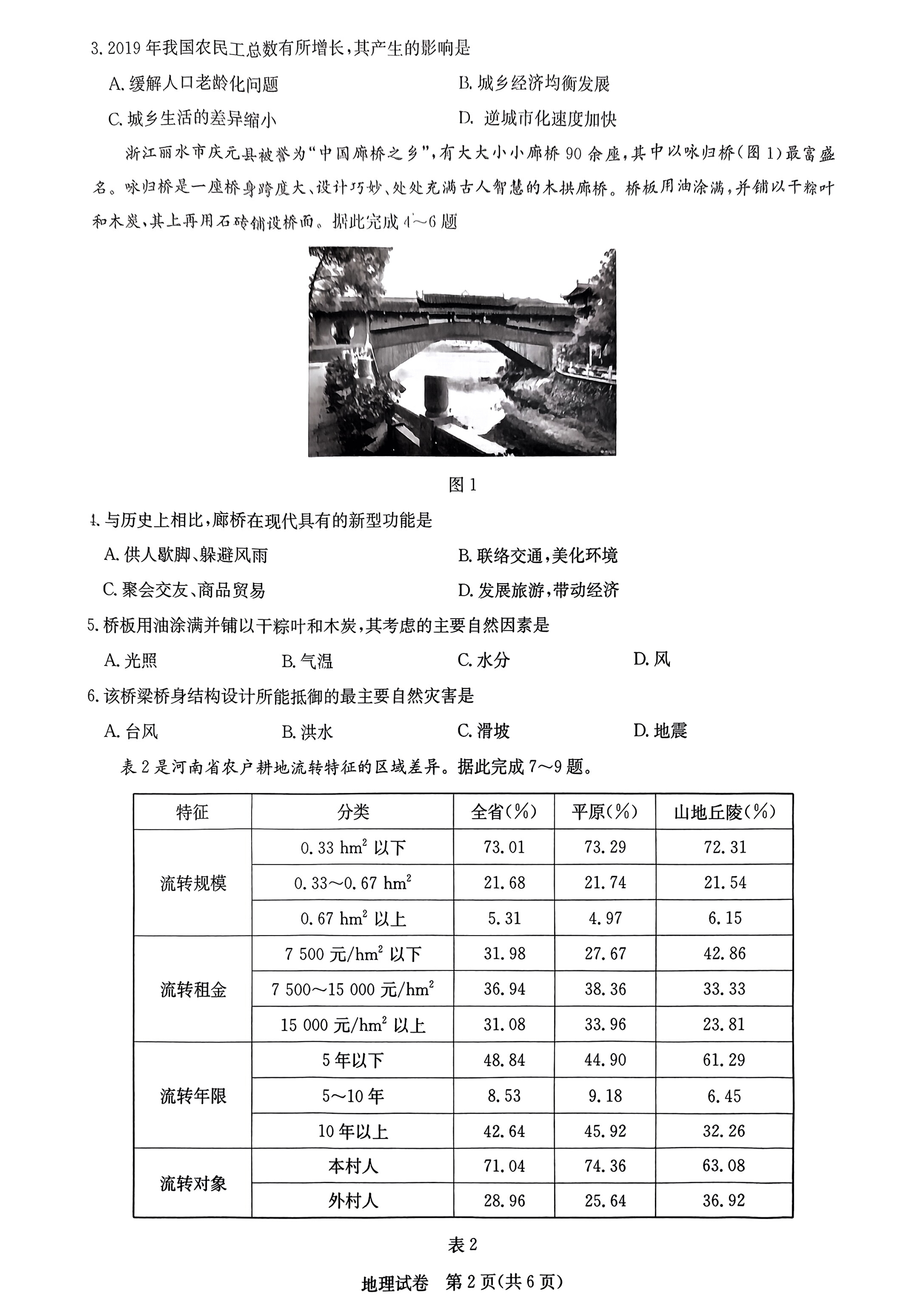 2024届高三第一轮复习周测卷·地理[24·G3ZCJ(新高考)·地理-ZTB-必考-GX]六试题