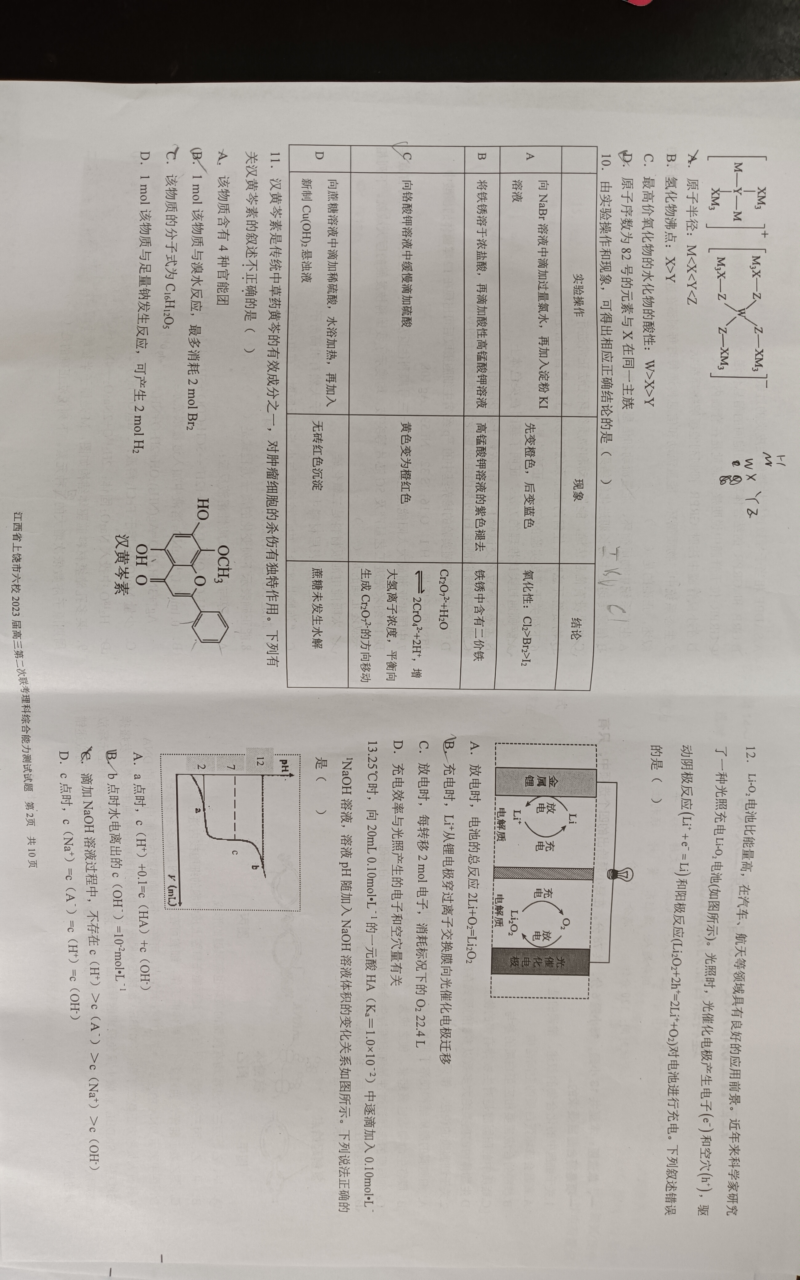 九师联盟 2023~2024学年高三核心模拟卷(中)(一)1理科综合(XKB)试题
