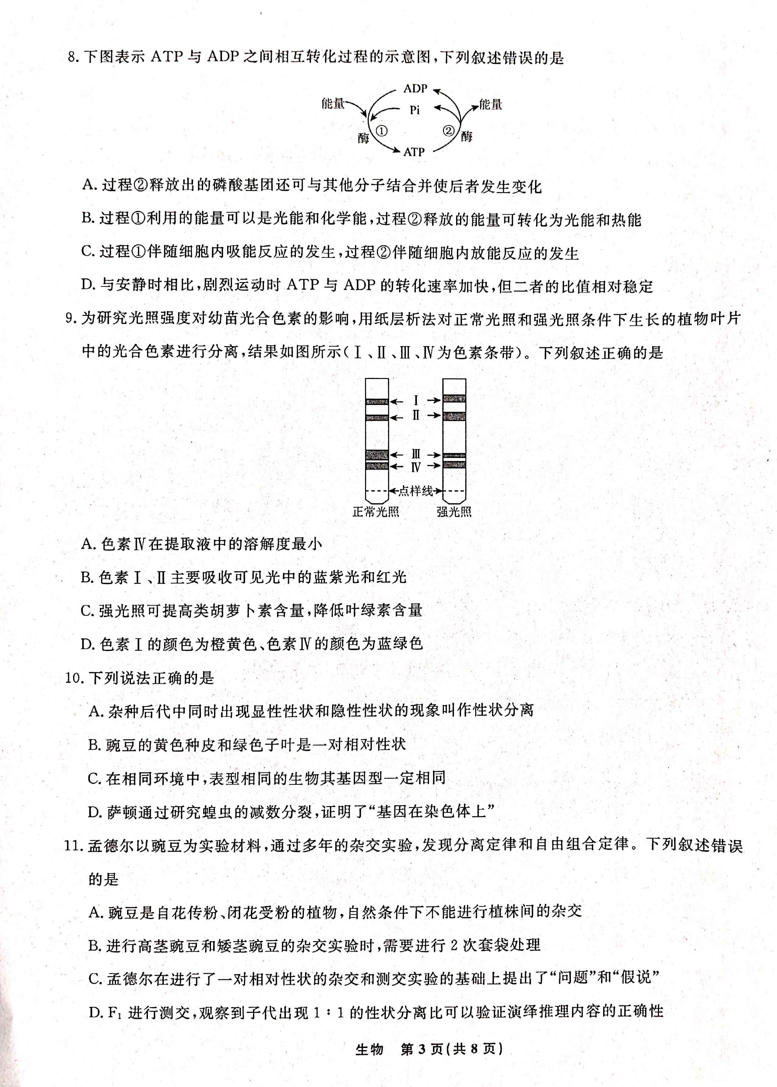 安徽省2023-2024学年度八年级上学期期中综合评估【2LR】生物试卷答案