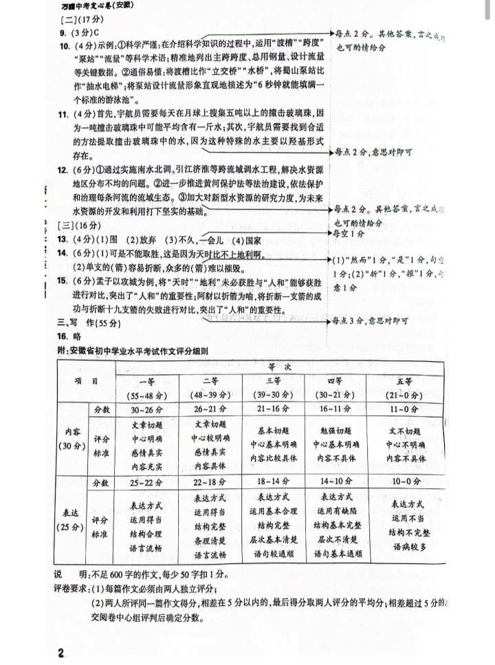衡水金卷先享题2023-2024摸底卷语文2
