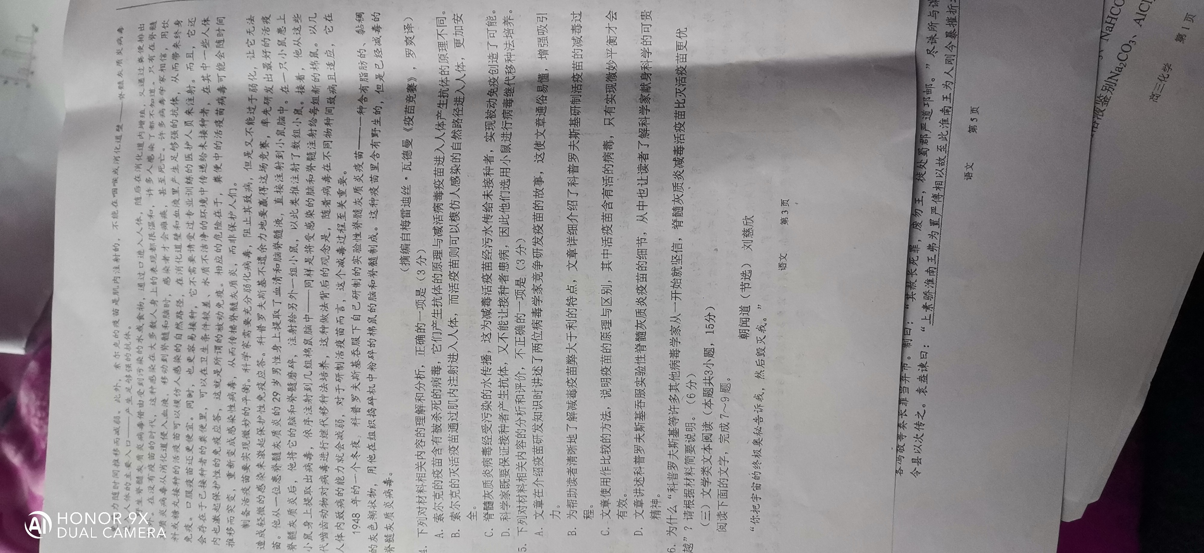 九师联盟2023-2024学年高三10月质量检测（湖北卷）语文试卷答案