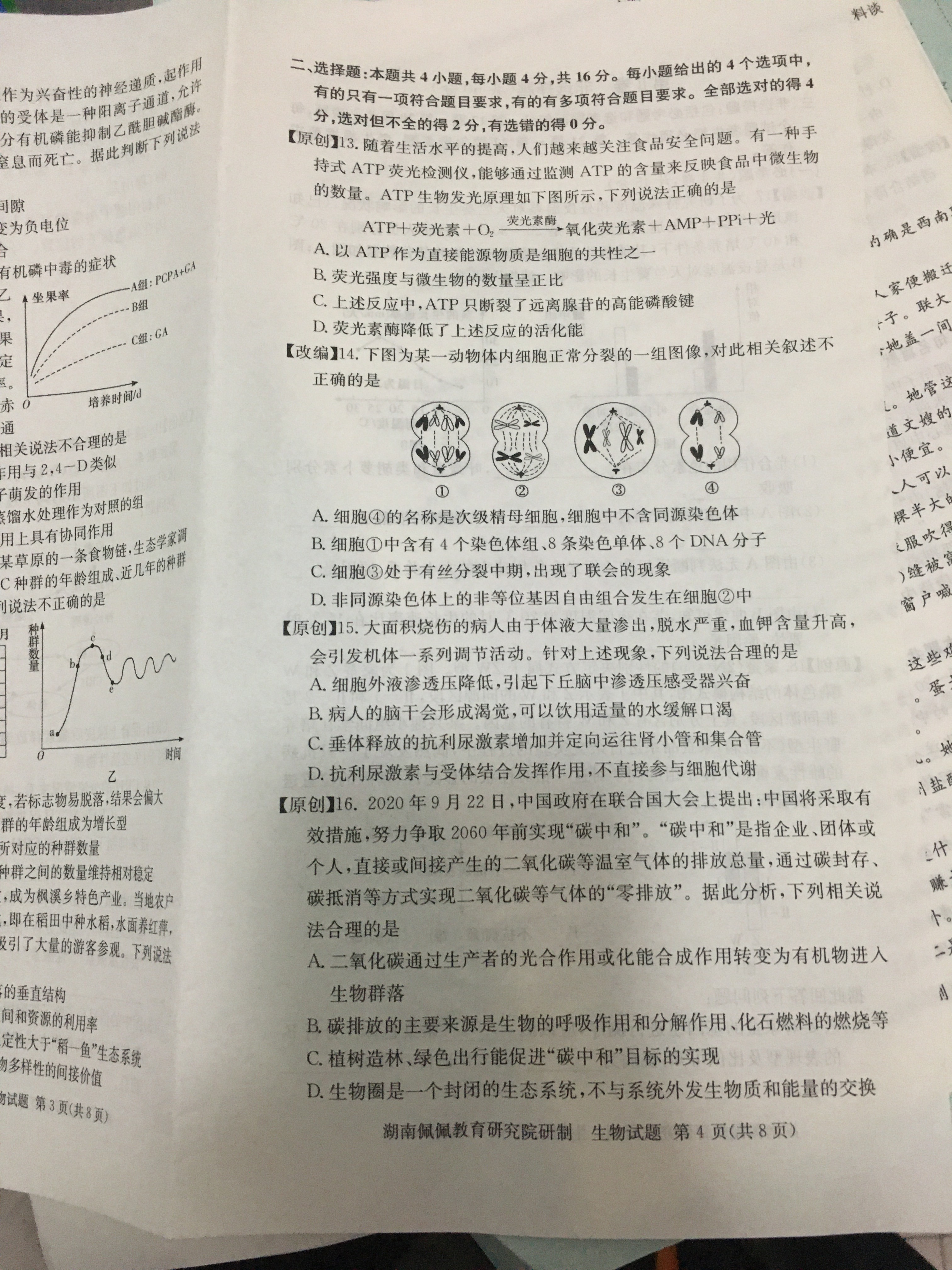 2025届普通高等学校招生全国统一考试·青桐鸣高二联考(9月)生物试题