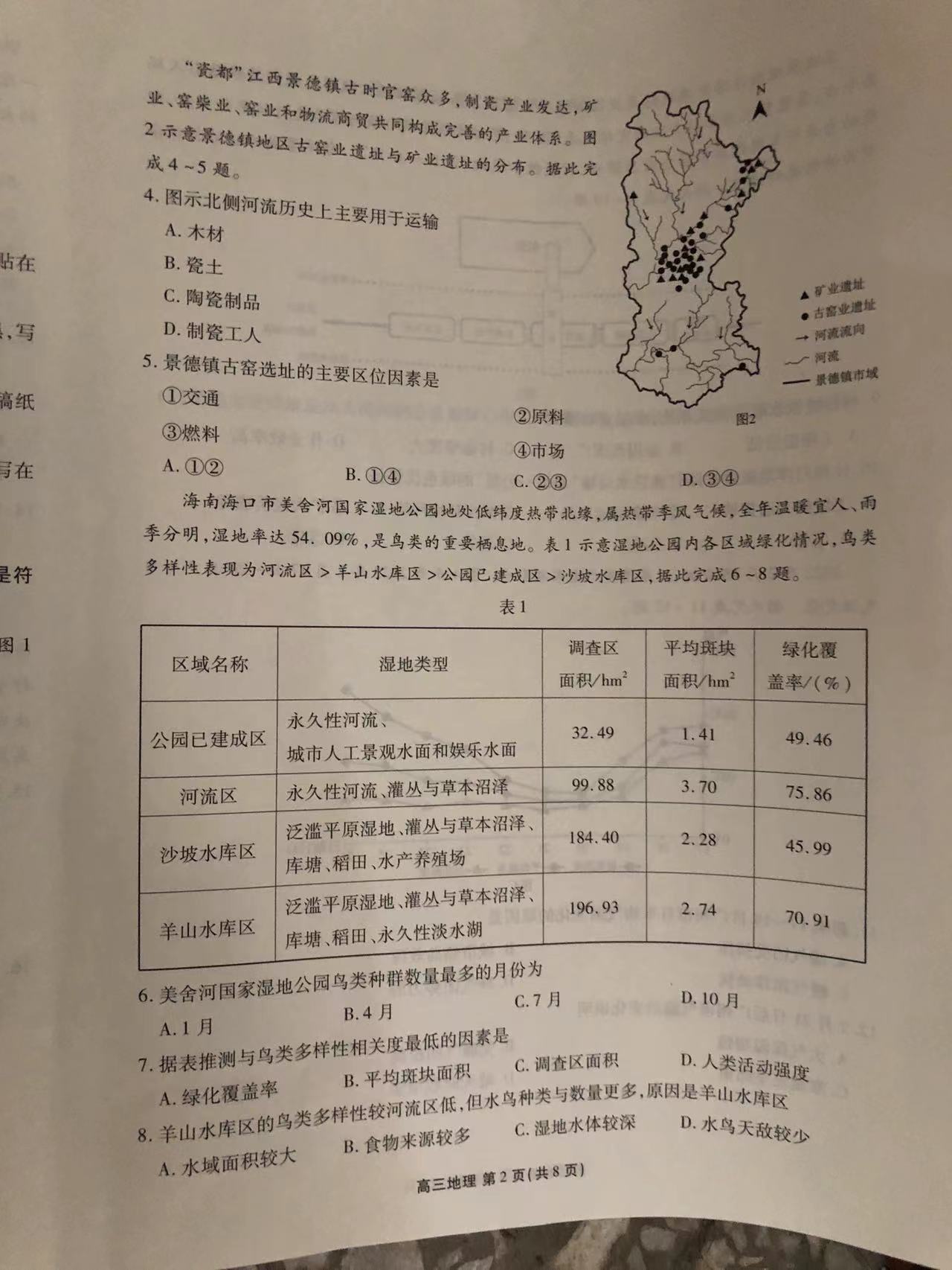 国考1号4(第4套)2024届高三阶段性考试(一)1地理答案