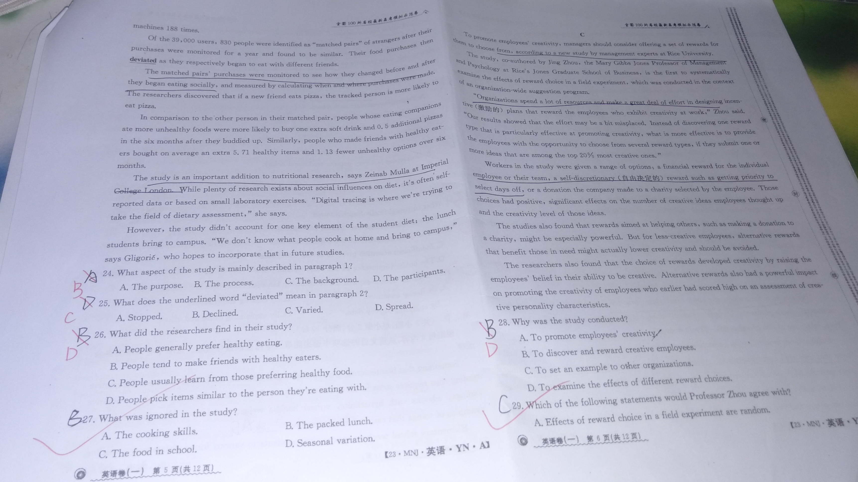 吉林省2024届白城毓才实验高中高三阶段考试(4041C)英语试题