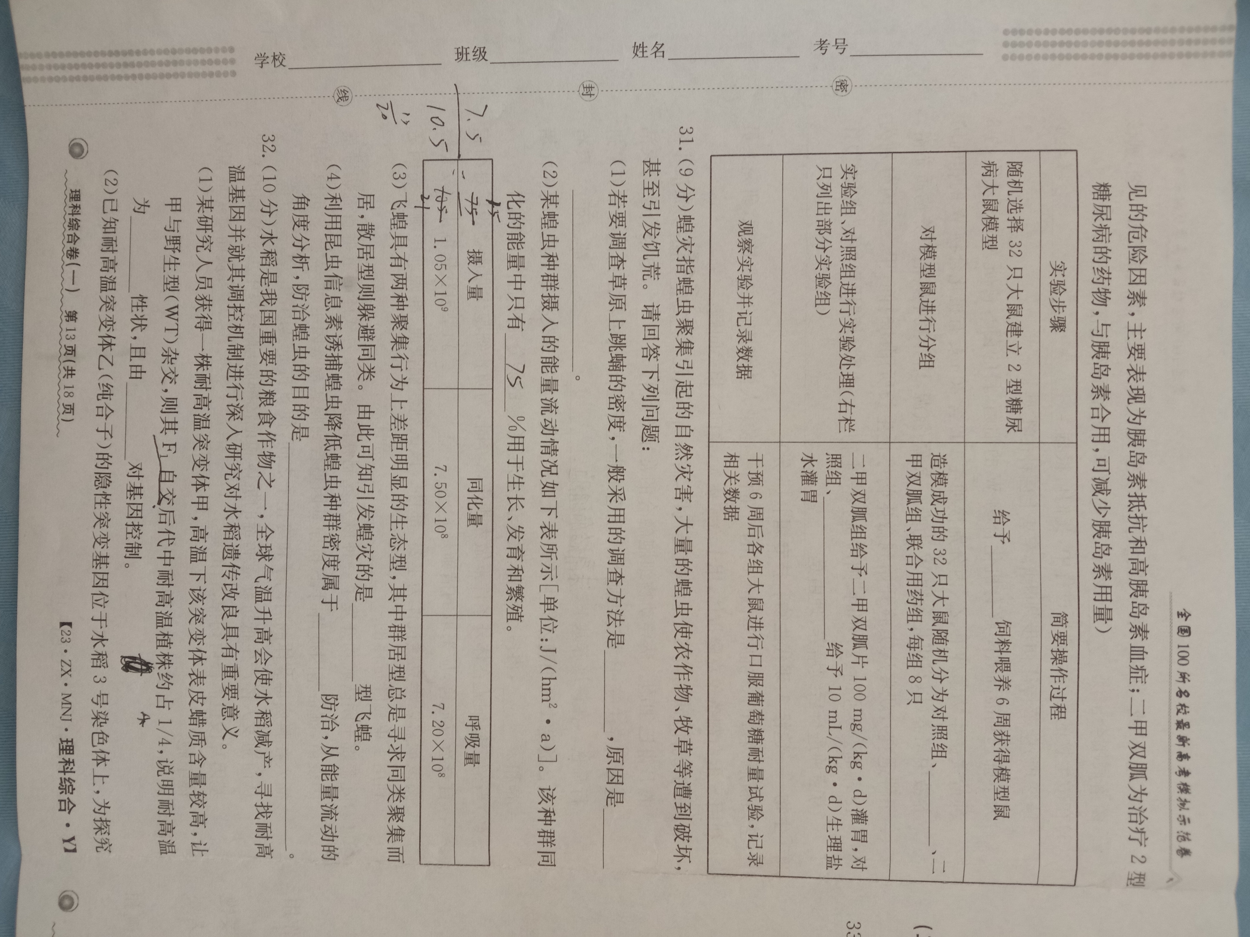 高三2024年全国高考·仿真模拟卷(四)4理科综合XN答案