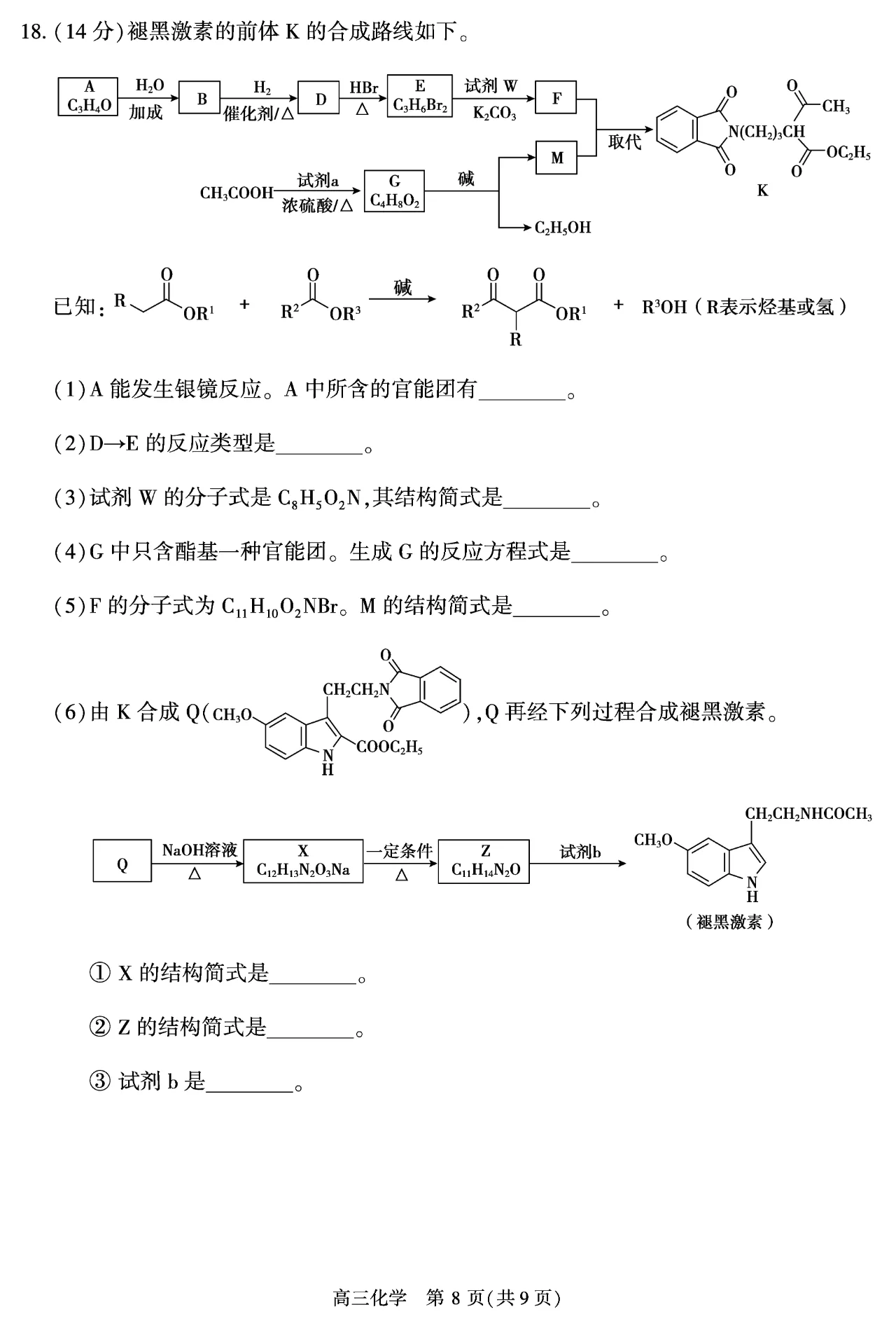 衡水金卷先享题·月考卷 2023-2024学年度上学期高三年级一调考试化学试题查看